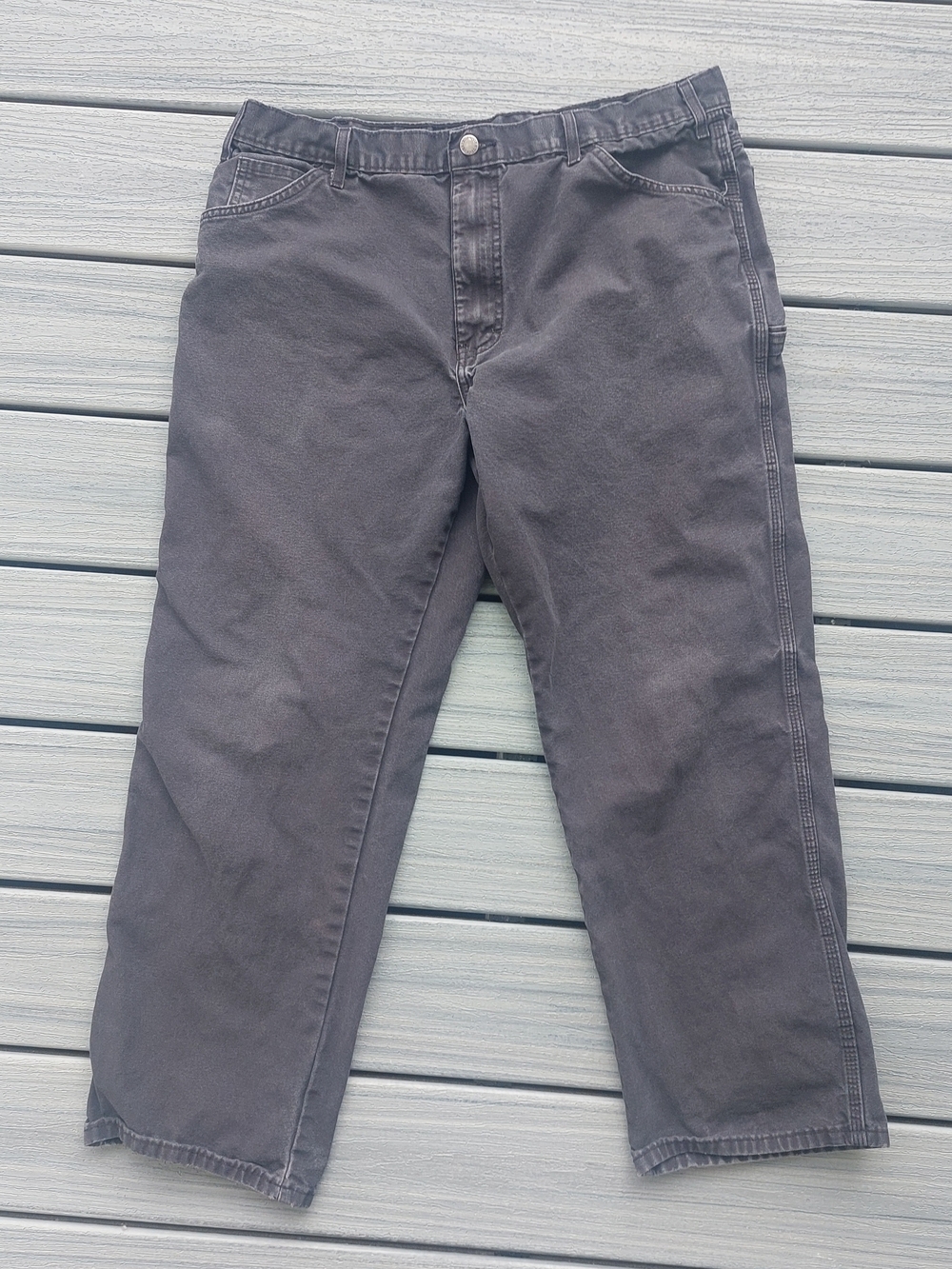 Men's Dickies Carpenter Classic Straight-Leg Pants Charcoal Grey Faded Black 38